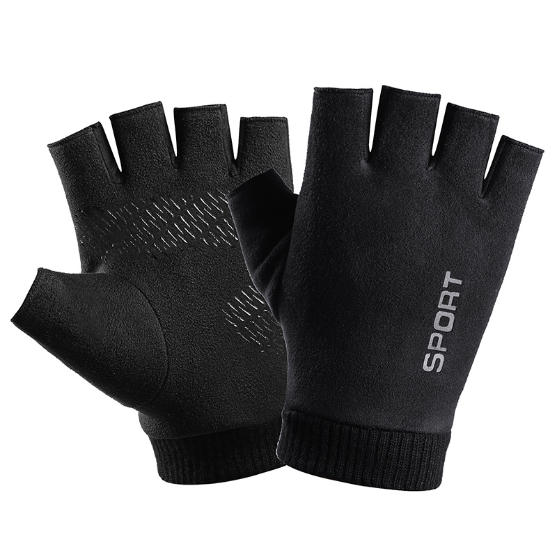 Leather Driving Glove - Men Winter Suede Leather Plush Thick