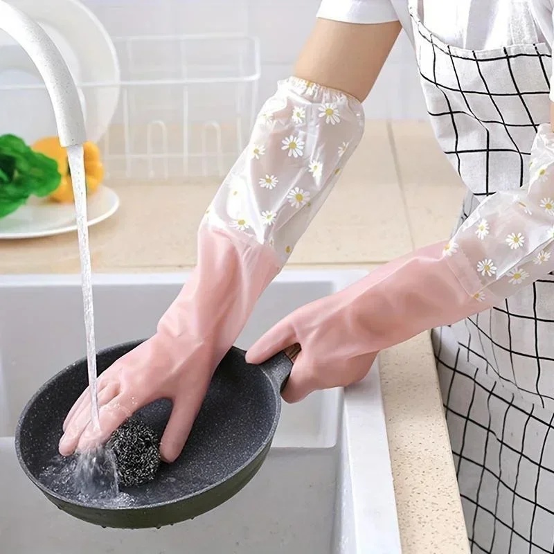 Household Long Sleeve Rubber G - Rubber Glove Cleaning ulasan dan harga