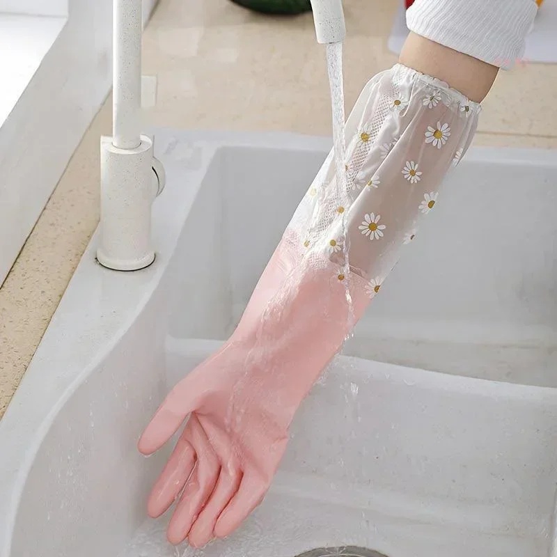 Household Long Sleeve Rubber G - Rubber Glove Cleaning ulasan dan harga