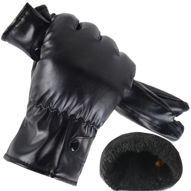 Winter Fashion Black PU Leathe - Leather Driving Glove ulasan dan harga