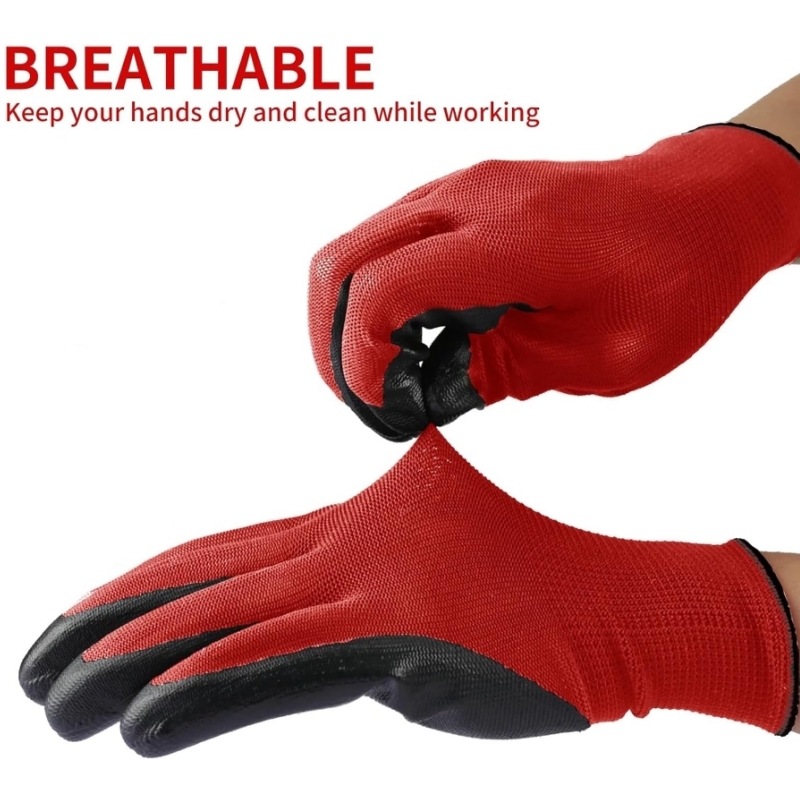 4/20PCS Nitrile Coated Safety  - Nitrile Mechanic Glove ulasan dan harga