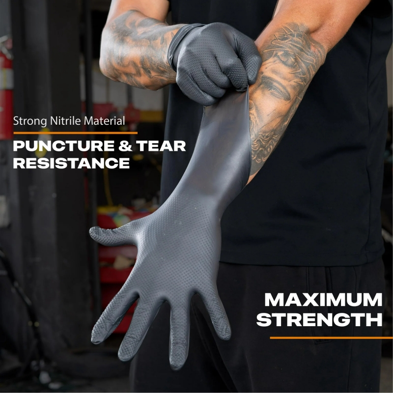 Black Heavy Duty Nitrile Dispo - Nitrile Mechanic Glove ulasan dan harga