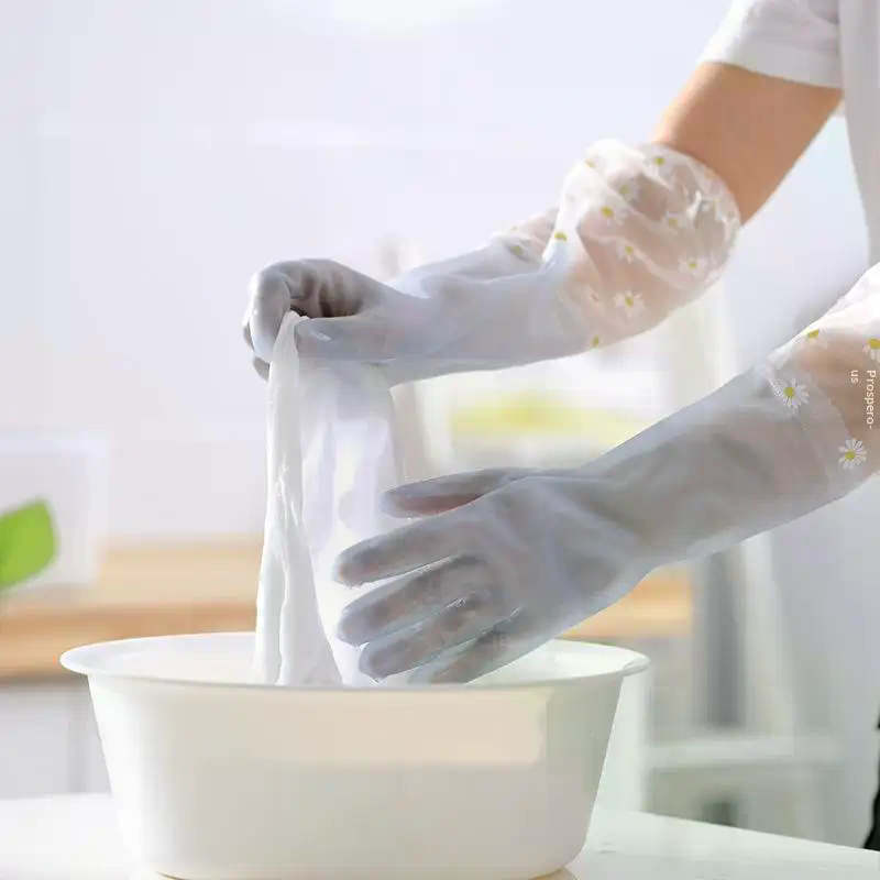 Floral Pattern Household Latex - Rubber Glove Cleaning ulasan dan harga