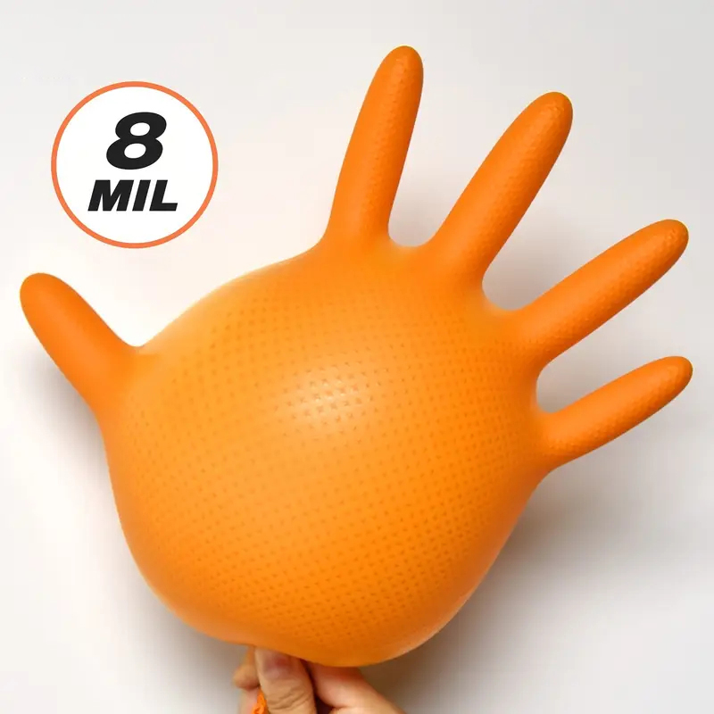 Heavy Duty Orange Nitrile Glov - Nitrile Mechanic Glove ulasan dan harga
