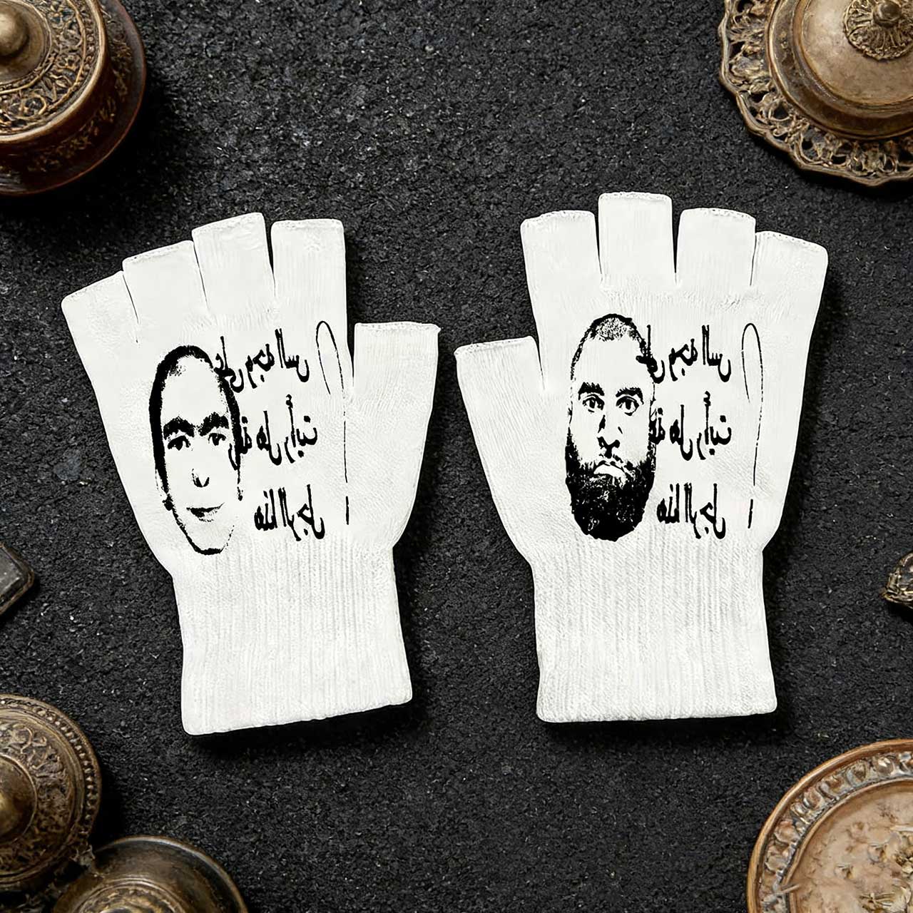 Y2K Retro Printed Fingerless G - Fingerless Glove Knit ulasan dan harga