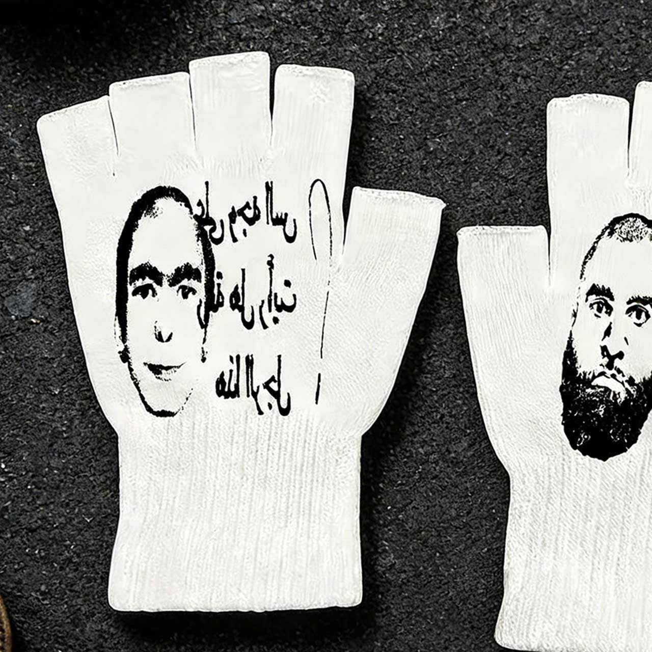 Y2K Retro Printed Fingerless G - Fingerless Glove Knit ulasan dan harga