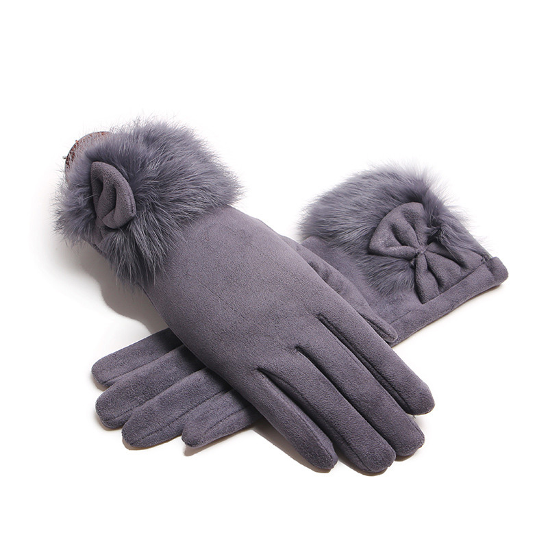 Winter Female Suede Leather Bo - Leather Driving Glove ulasan dan harga