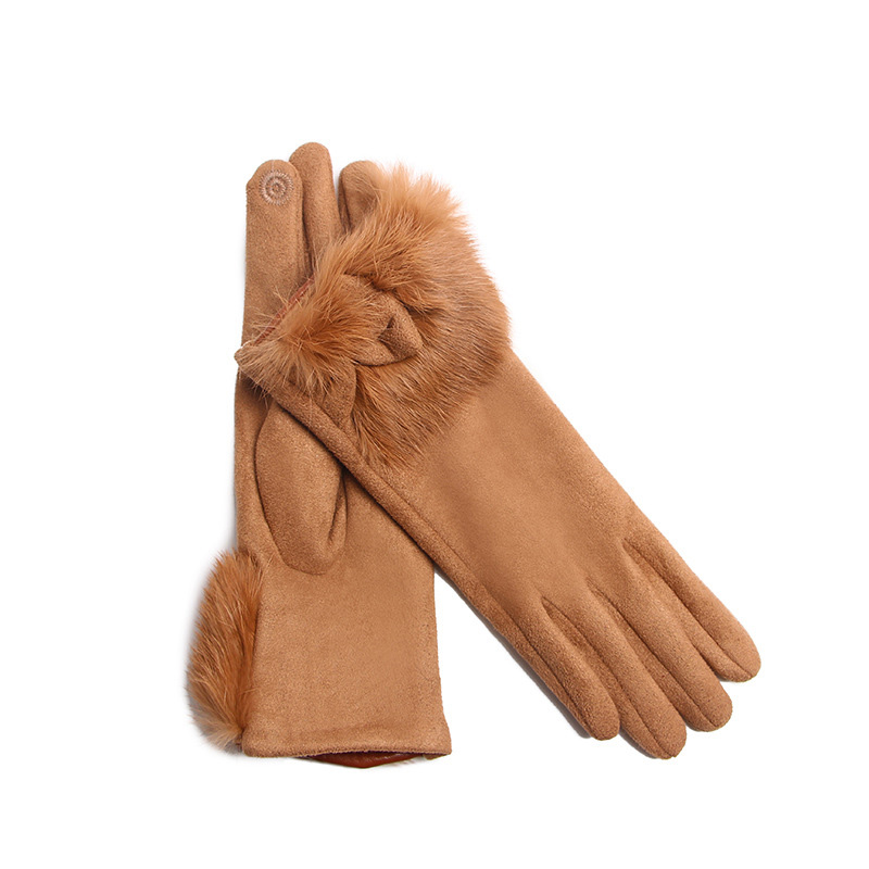 Winter Female Suede Leather Bo - Leather Driving Glove ulasan dan harga