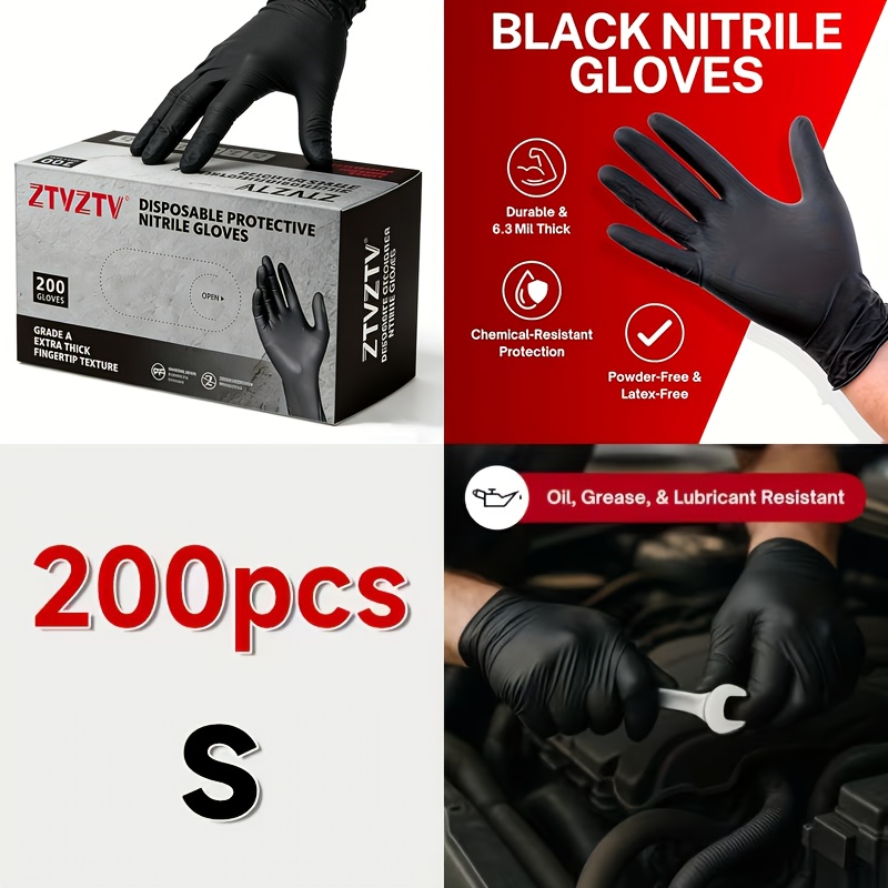200 pieces per pack, black dis - Rubber Glove Cleaning ulasan dan harga