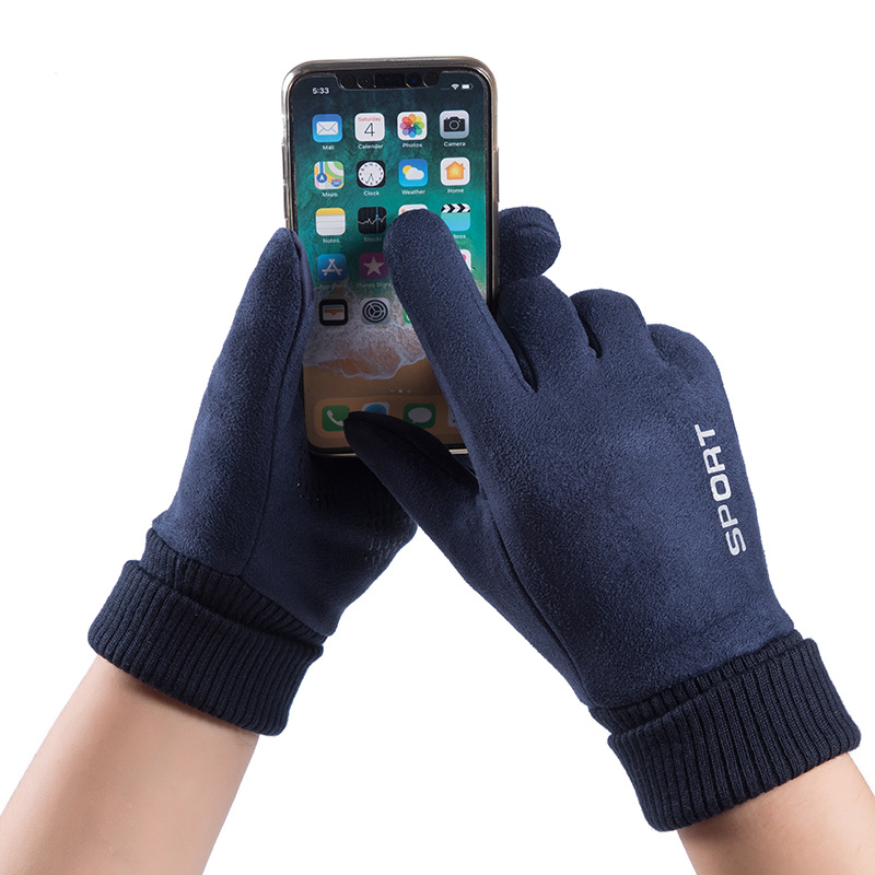Men Winter Suede Leather Plush - Leather Driving Glove ulasan dan harga