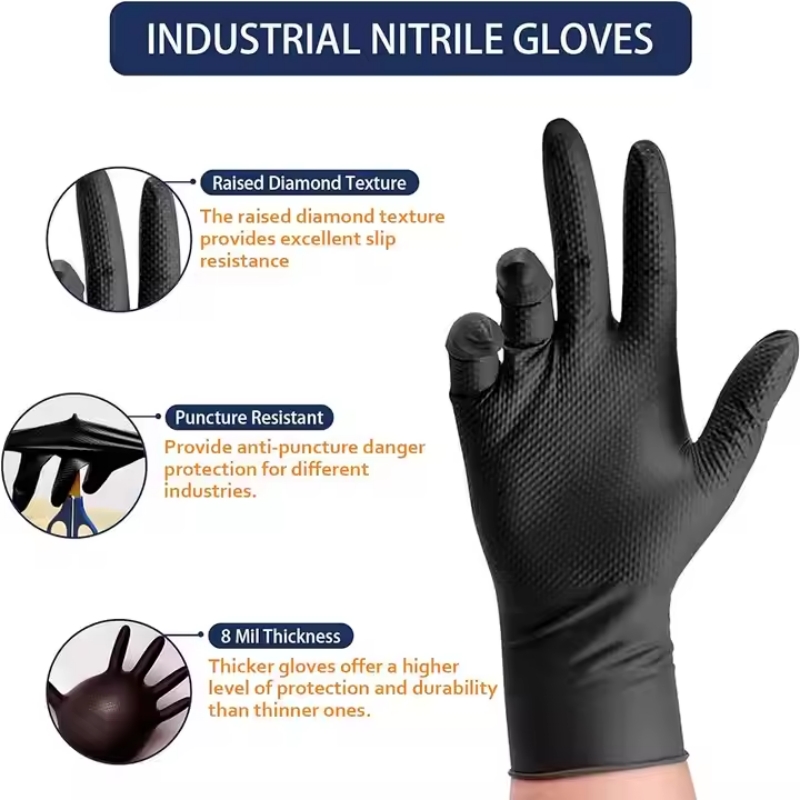 8Mil Thick Heavy Duty Safety W - Nitrile Mechanic Glove ulasan dan harga