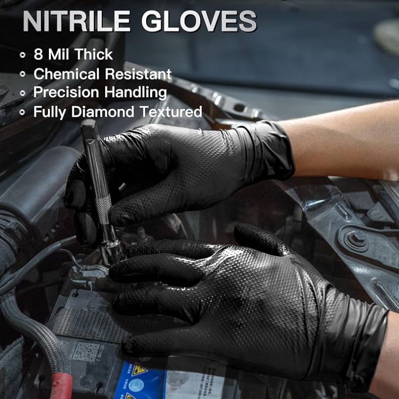 8Mil Thick Heavy Duty Safety W - Nitrile Mechanic Glove ulasan dan harga